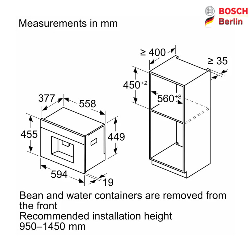 اسپرسوساز توکار بوش مدل BOSCH CTL9181B0
